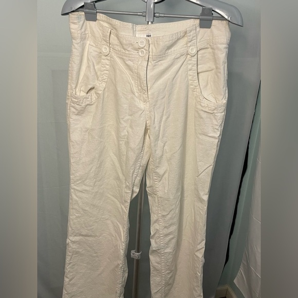 H&M white linen blend pants size‎ 12 - Picture 2 of 11